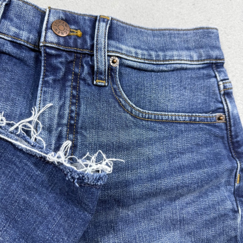 J.Crew Womens Blue Denim High Rise Raw Hem Jean Shorts Size 24